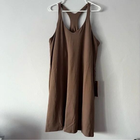 Girlfriend Collective Lola V-Neck Dress Fog 5X - Picture 9 of 16